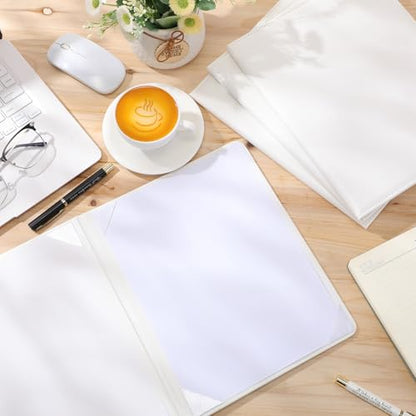 Tenare 10 Pcs White PU Leather Certificate Cover Diploma Folder Holder - color: White