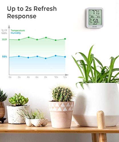 Govee Indoor Hygrometer Thermometer H5075 with Bluetooth App Control - color: Grey, size: 1 Pack