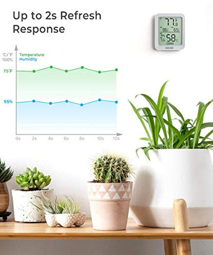 Govee Indoor Hygrometer Thermometer H5075 with Bluetooth App Control - color: Grey, size: 1 Pack