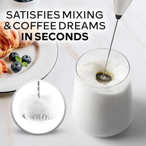 Zulay Kitchen Powerful Milk Frother Wand With Duracell Batteries - Ultra Fast Handheld Drink Mixer - Electric Whisk Foam Maker for Coffee, Lattes, Cappuccino & Matcha - Z1 Motor - Gray & Black - color: 06 - Executive Gray, size: Z1 Motor + Batteries