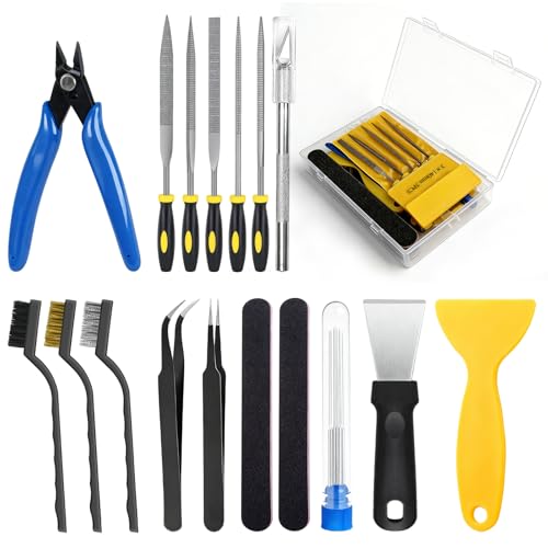 36 Pcs 3D Printer Tools Kit, 3D Printer Accessories Includes Brushes, Tweezers, Scrapers, Cutter, Grinding Rods & Metal Files for 3D Printing Projects