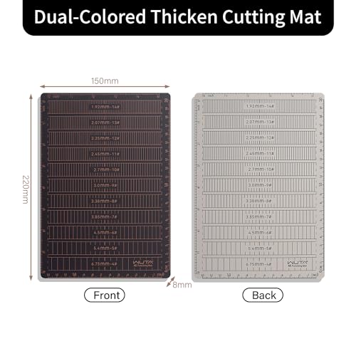WUTA 8mm Thicken Cutting Mat Self Healing Cutting Mat, A5 Punching Board, Engraving Pad, Carving Knife Plate DIY Leather Craft Tools for Handcraft Project (8.6x5.9inch) - size: 8.6"L x 5.9"W