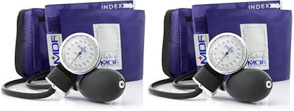 MDF Instruments, Calibra Aneroid Premium Professional Sphygmomanometer, Blood Pressure Monitor with Adult Cuff & Carrying Case, Lifetime Calibration, White Dial, Purple Cuff, MDF808M08 (Pack of 2) - color: Purple, size: Standard Gauge - Adult Cuff (Pack o