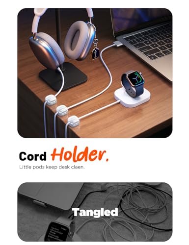 Cable Clips,12Pack Cord Holder Cord Organizer [1s Lock & Strongest Adhesive] Spring Cord Clips Phone Charger Wire Desk Cable Management Nightstand Home Office School Decor Women Cute Desk White - color: White, size: 12 Pack
