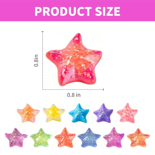 60Pcs Mini Resin Starfish Figurines Tiny Sea Shell Star Figure for Crafts - color: 60 Starfish - 12 Styles