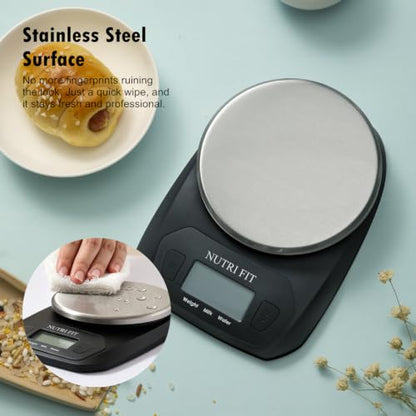 NUTRI FIT Digital Food Scale Small Kitchen Scales Weight in Grams Oz Black - color: Elegant Black