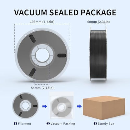 RAMBERY 4KG PLA+ 3D Printer Filament 1.75mm, Toughness Upgraded, 3D Printing Filament Fit Most FDM Printers, PLA Plus Black X 4 Spools - color: Pla+ Black, size: 4KG