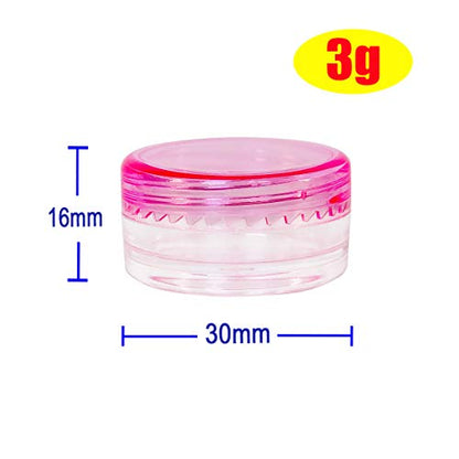 3 Gram Jar, 3ml Travel Jar, 20 pcs Cosmetic Sample Empty Container - color: 20x 3ml Pink