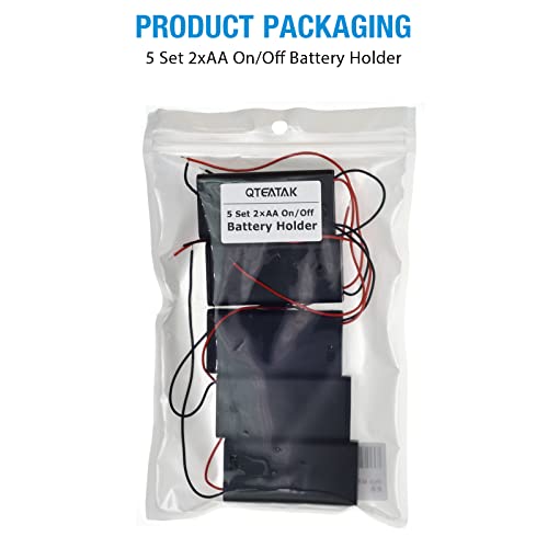 5Pcs 2X 1.5V AA Battery Holder Case - size: 5Pcs, style: 2×1.5V AA
