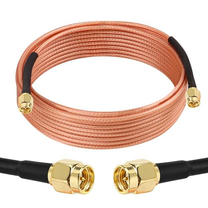 MOOKEERF SMA Male to SMA Male Cable - 15FT RG316 SMA Extension Cable 50 ohm for Router, Test Equipment, Signal Enhancer, Wireless Adapter,WiFi Antenna Applications - size: 15FT