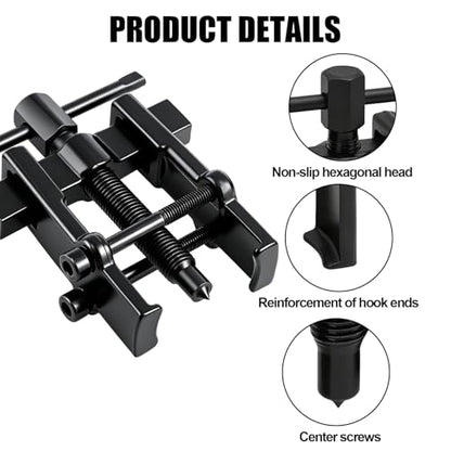 2 Jaw Gear Puller, Puller Tool, 3 Inch Carbon Steel Adjustable Two Jaw Bearing Puller Tool, Auto Mechanic Maintenance Pulley Flywheel Removal Kit Universal Fit for Cars Motorcycles Machinery