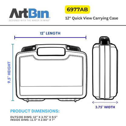 ArtBin 12-Inch Quick View Deep Base Carrying Case, Translucent - size: 12 inch - Deep