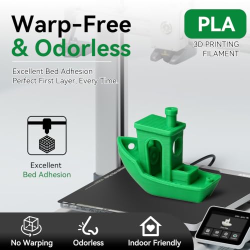 Kingroon PLA 3D Printer Filament, Dimensional Accuracy +/- 0.02 mm, 1 kg Spool(2.2lbs), 1.75 mm，Green - color: 1kg Green