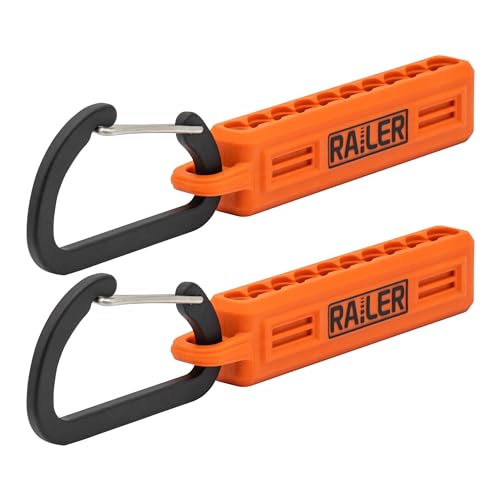 Portable 10-Hole Bit Storage Organizer with Carabiner Clip for Tool Kits - color: Orange