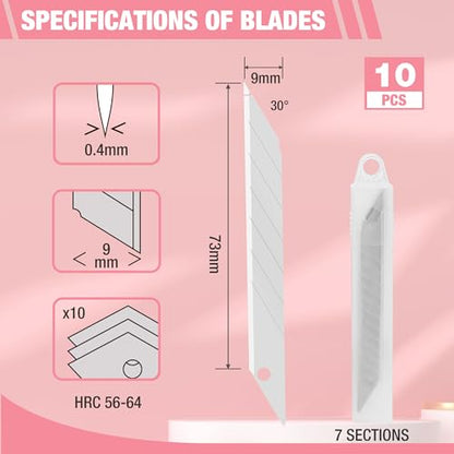 WORKPRO Premium Utility Knife Retractable Snap-off blade, Gift for Men/Women Heavy Duty Box Cutter Set, Razor Knife Exacto Craft Knives, with 10 Extra 9mm Blades, Pack of 3