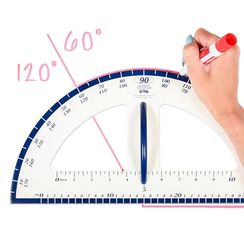 Learning Advantage Magnetic Dry Erase Protractor, Geometry Measurement Tool