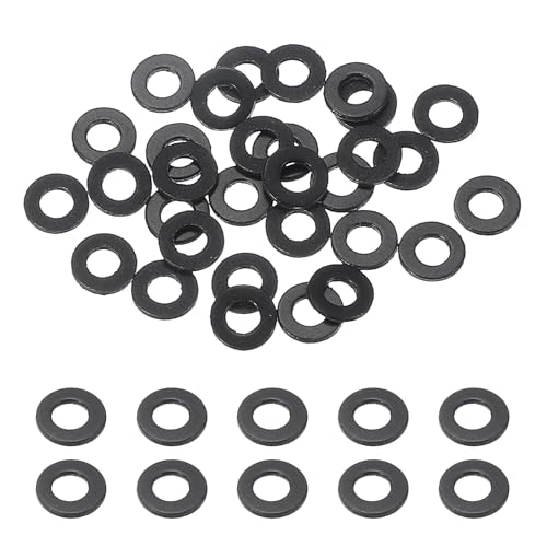 uxcell 30 Pcs M3 PVC Flat Washers 3mm ID 6mm OD 0.8mm Thick Plain Washer Grommets Plastic Sheet Gasket Fastener Sealing Spacer Gasket Ring Water Hose Washers, Clear Black - size: 3mm x 6mm x 0.8mm