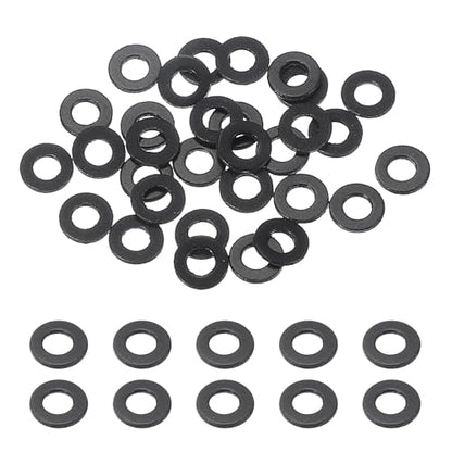 uxcell 30 Pcs M3 PVC Flat Washers 3mm ID 6mm OD 0.8mm Thick Plain Washer Grommets Plastic Sheet Gasket Fastener Sealing Spacer Gasket Ring Water Hose Washers, Clear Black - size: 3mm x 6mm x 0.8mm