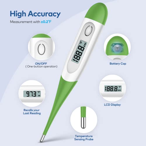 Boncare Rectal Thermometer for Baby 2 Packs (Dark Blue+Green) - color: Dark Blue+Green