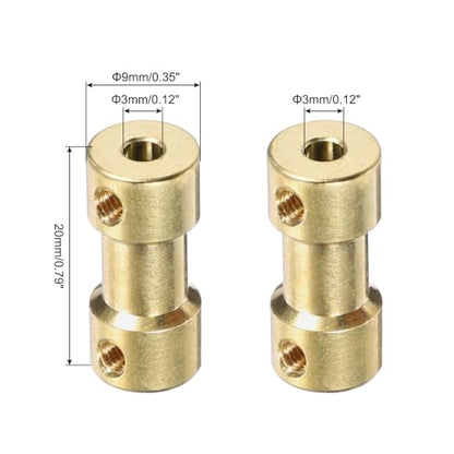 MECCANIXITY 6pcs 3mm to 3mm Brass Shaft Coupling Joint Connector with Screws and Hex Wrench Flexible Motor Shaft Coupler for Car Wheels Tires Shaft Motor - size: 3mm to 3mm