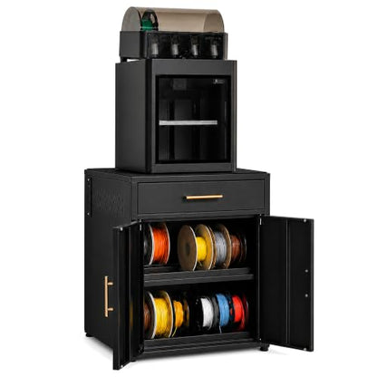 3D Printer Stand Cabinet with Filament Storage,3D Printer Table Sturdy Desk - color: Cabinet Black