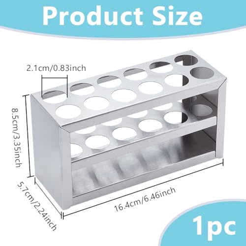 UNICRAFTALE Stainless Steel Test Tube Rack for Classroom Lab Use - size: 16.4x5.7x8.5cm