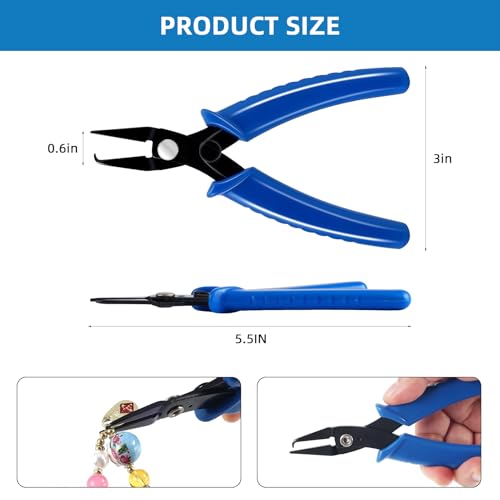 URSKYTOUS Split Ring Pliers Jewelry Making Tools Jump Ring Opener Tool Keychain Pliers for Opening Split Rings Jump Rings Jewelry Plier for Bracelet Fishing Beading DIY Craft Jewelry Making Supplies - color: 1pc Blue