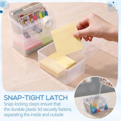 Jetec 6 Pieces Small Clear Plastic Storage Box, 4.3 x 3 x 2.2 Inch - size: 4.3 x 3 x 2.2 Inch