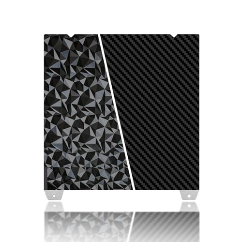 310x315mm 3D Printer Build Plate Smooth PEO+Smooth PET Spring Steel Sheet for K1 MAX/Ender 3 V3 Plus/CR-10 Smart Heated Bed (Carbon Fiber + Diamond Pattern) - size: 310x315mm