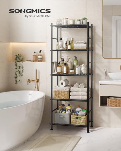 SONGMICS 5-Tier Shelving Unit, Steel Storage Rack, 11.8 x 15.7 x 56.7 Inch - size: 15.7"W, style: 5-Tier