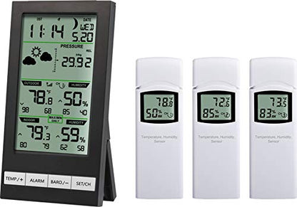 Ambient Weather WS-2700-X3 Advanced Wireless Weather Station - color: B&W Display, size: Console + 3 Sensors