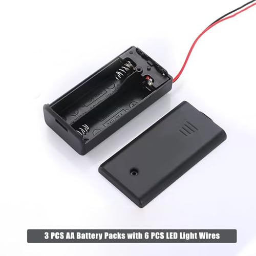Flever DIY House Accessory for Dollhouse Miniature-3 PCS AA Battery Packs with 6 PCS LED Light Wires - color: 3 Pcs Aa Battery Packs With 6 Pcs Led Light Wires
