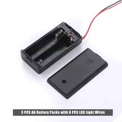 Flever DIY House Accessory for Dollhouse Miniature-3 PCS AA Battery Packs with 6 PCS LED Light Wires - color: 3 Pcs Aa Battery Packs With 6 Pcs Led Light Wires