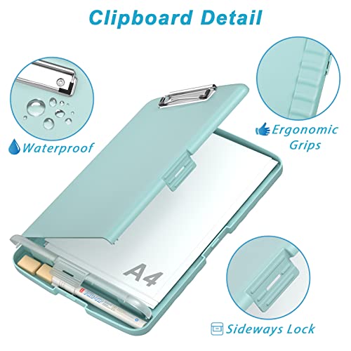 Rimilak Clipboard with Storage, 8.5 x 11'' High Capacity Clip Board, Green - color: Dark Green