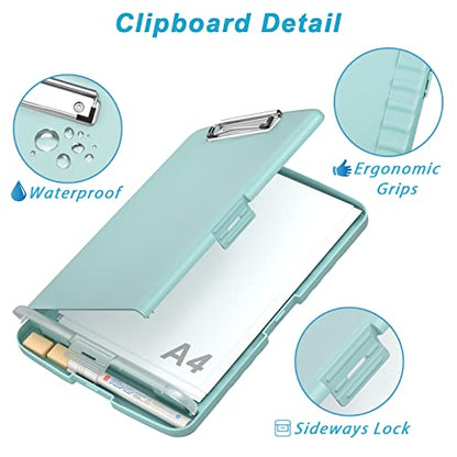 Rimilak Clipboard with Storage, 8.5 x 11'' High Capacity Clip Board, Green - color: Dark Green