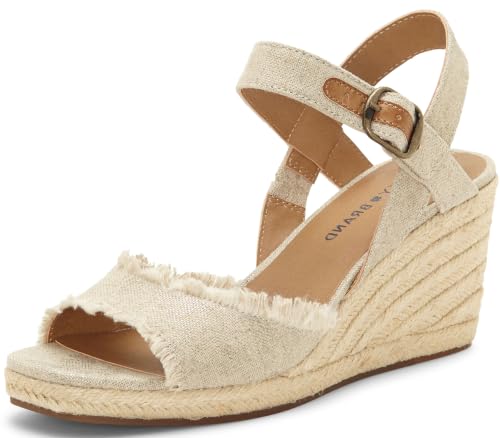 Lucky Brand Women's Mindra Espadrille Wedge Sandal - color: Natural/Plat, size: 12