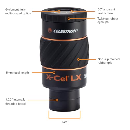 Celestron X-Cel LX 5mm Eyepiece for Telescopes - High-Power Planet Views