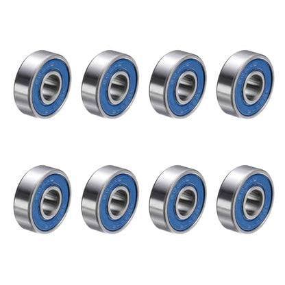 uxcell 8 Pcs 608-2RS Deep Groove Micro Bearing, 8x22x7mm Chrome Steel - size: 608-2RS