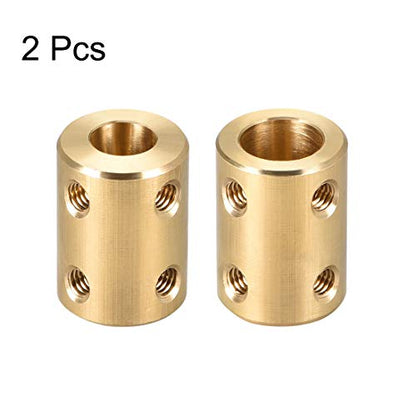 uxcell 8mm to 10mm Bore Rigid Coupling Set Screw L22XD16 Copper,Shaft Coupler Connector for 3D Printers, Motor Accessories,2pcs