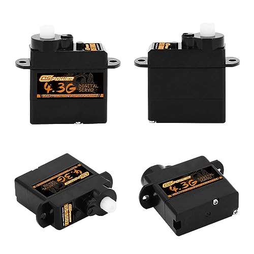 2PCS 4.3G Mini Servo, RC Micro Digital Servo Motor Coreless Steering Servos for Fixed-Wing Helicopter Airplane Drone 1/24 1/28 RC Car SCX24 Boat Robot Toy - color: Plastic Gear