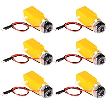 Gebildet 6pcs DC3V-12V DC Prewired Geared Motor for Four-Wheel Drive Toy Car/Robotic Body/Aircraft Toys.Batch Number:Double Axis 1:48 - style: motor with wire