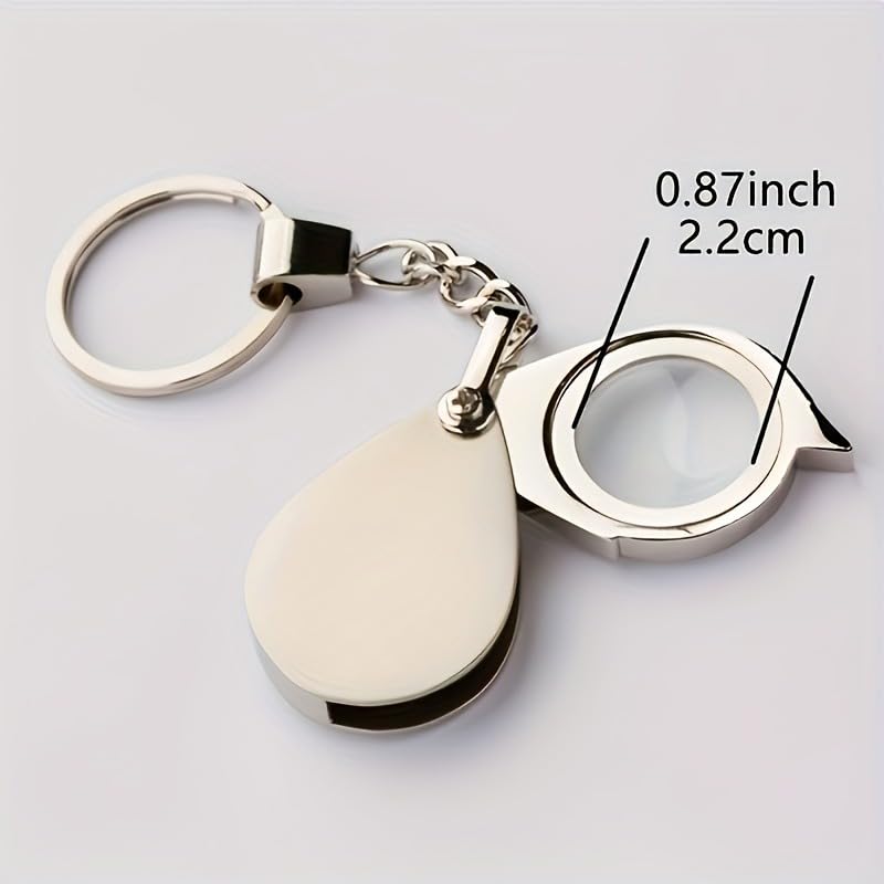 10X Mini Pocket Magnifying Glass Keychain for Reading Newspaper Book Magazine Foldable Loupe Magnifier