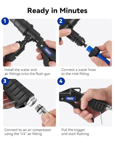 Orion Motor Tech Coolant Flush Gun Radiator Flush Kit for 0.75-1.57in Hoses