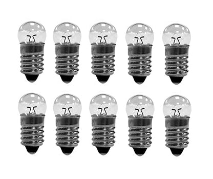 10x E10 Miniature Screw Base Light Bulbs 2.5V Flashlight Lamp Mini Light Bulbs (2.5, Volts)