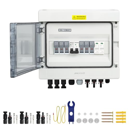3 in 1 Out Solar Combiner Box,PV Combiner Box with 20A PV Fuse,DC 63A Circuit Breaker and Surge Protector,IP65 Solar Disconnect Switch Box for Indoor Outdoor Solar Panel System (3 in 1 Out 20A 500V) - size: 3 In 1 Out 20A 500V