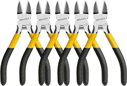 BOOSDEN Wire Cutter 5 inch Cutting Pliers Diagonal Cutter Snipper 5 Pack - size: 5"- 5 Pack