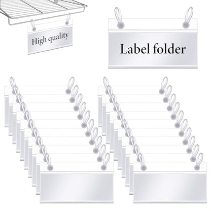 20Pcs Plastic Basket Label Holders Wire Basket Labels
