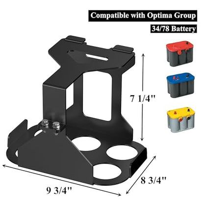 Battery Box Tray Truck Battery Tray Battery Holder Battery Mount Bracket for Optima Group 34/78 Batteries Multi-functional Storage Tray Mounted Warehouse/Kitchen Storage Rack