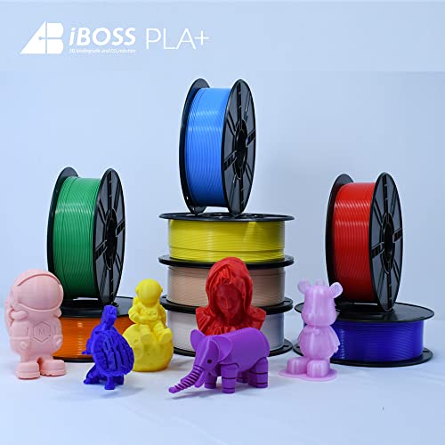 iBOSS Silk Rainbow PLA+ Filament, Multicolor Silk 3D Printer Filament 1.75mm +/- 0.02mm, Fast Color Change Each 8 Meters, 1kg/2.2lbs, Silk Macaron Rainbow Filament - color: 1kg Silk Macaron Rainbow