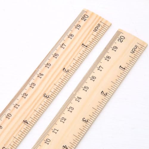 12PCS Wooden Ruler 3 Sizes Metric Ruler Set 12 inch 8 inch and 6 inch Wooden Ruler Kit Metric Measuring Tools for Office,Students,Classroom,Home